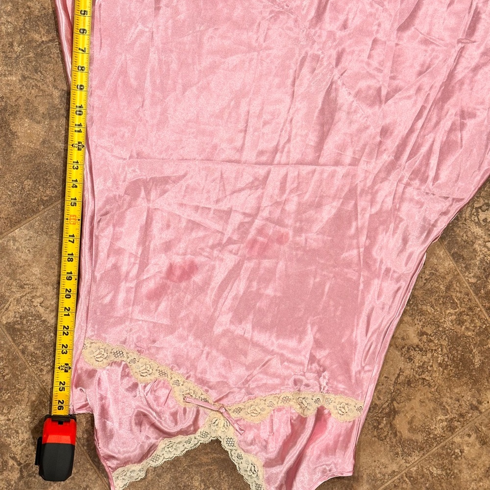 Robert Louis Pink Asymmetrical Dress Satin & Lace dress Y2K Fairycore Coquette - Picture 5 of 11